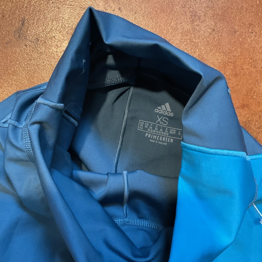 Adidas Colorblock Blue Hugh Rise Leggings A33 - Picture 4 of 4